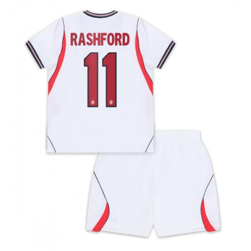 Englanti Marcus Rashford #11 Kotipaita Lapsille MM-kisat 2026 Lyhythihainen (+ Lyhyet housut)